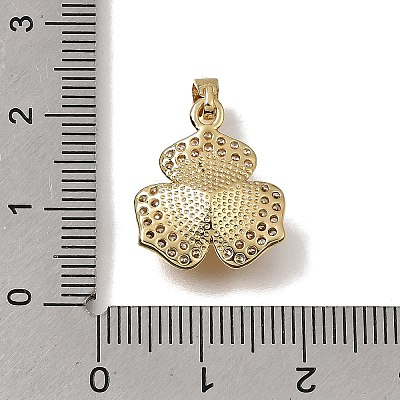 Brass Micro Pave Clear Cubic Zirconia Pendants CU-CBAA556-12G-1