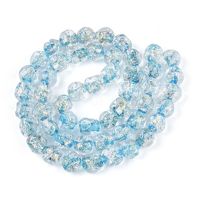 Handmade Foil Lampwork Beads FOIL-T007-01G-1