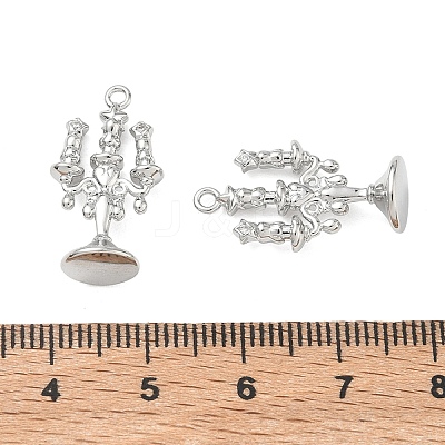 Brass Micro Pave Clear Cubic Zirconia Pendants KK-K351-75P-1