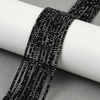 Natural Black Spinel Beads Strands G-P553-F08-01-1