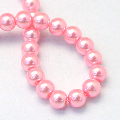 Baking Paint Pearlized Glass Pearl Round Bead Strands HY-Q003-10mm-53-A-1