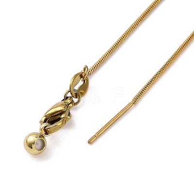 Ion Plaing(IP) 304 Stainless Round Snake Chain Necklaces NJEW-Q003-01G-1