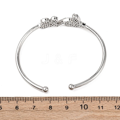 Brass Micro Pave Clear Cubic Zirconia Bangles BJEW-H209-07P-1