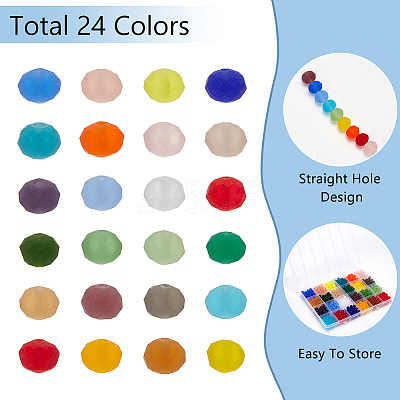 720Pcs 24 Colors Transparent Glass Beads EGLA-PH0001-38-1