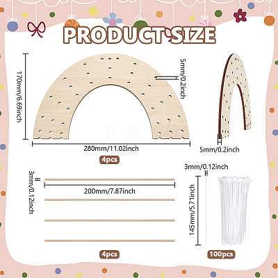 4Pcs Wood Wreath Boards DIY-FG0006-83-1