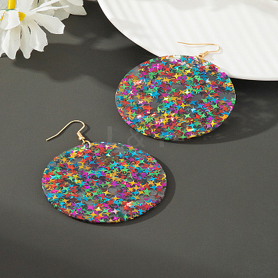 Acrylic Glitter Dangle Earrings for Women FS-WGAA719-02-1