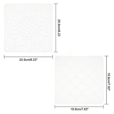 2Sheets 2 Styles Plastic Drawing Painting Stencils Templates DIY-CA0001-87-1