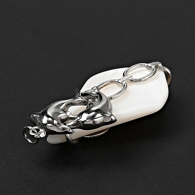 Natural White Shell Pendants SSHEL-C010-07P-1