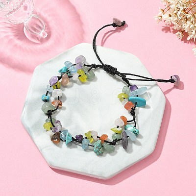 Chakra Theme Adjustable Bracelet BJEW-TA00372-1