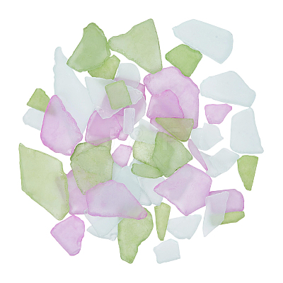 450G 9 Styles Sea Glass Pieces for Crafts DIY-PH0035-22B-1