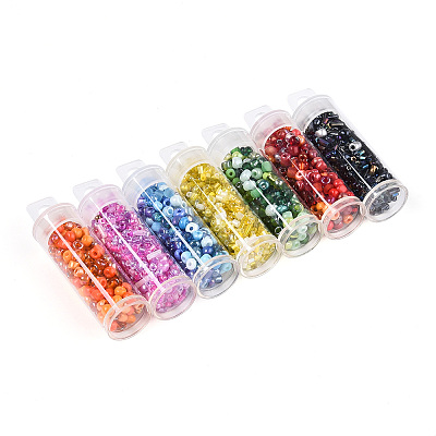 7 Bottles DIY Glass Seed Beads Sets DIY-N006-02E-1