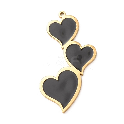 304 Stainless Steel with Black Enamel Pendants SA-CBA061A-03G-1