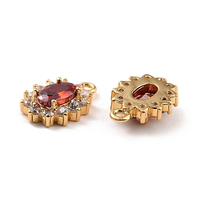 Golden Brass Micro Pave Cubic Zirconia Charms X-ZIRC-Z023-04C-NR-1