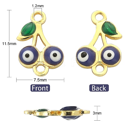 50Pcs Brass Enamel Connector Charms KK-CJ0001-83-1