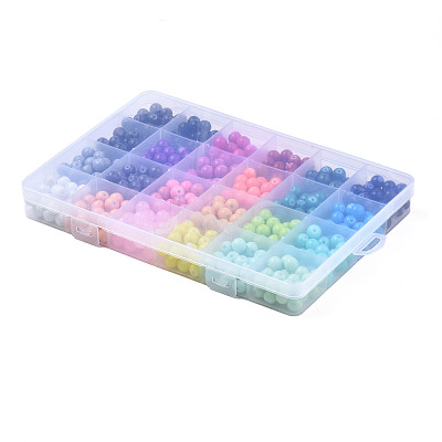 Baking Paint Glass Beads DGLA-Q026-01-1