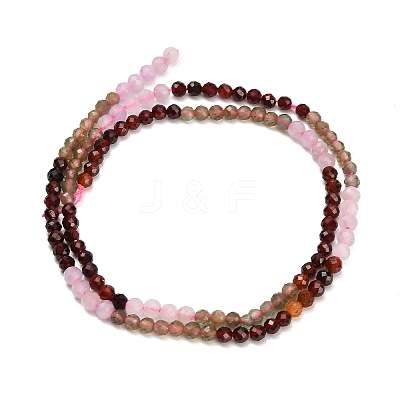 Gradient Color Natural Amethyst & Garnet & Apatite Beads Strands GG-CBA1668-A11-3mm-1