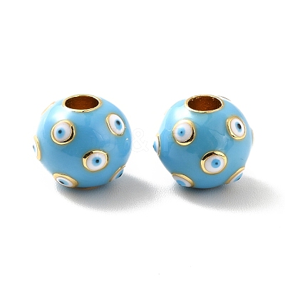 Rack Plating Brass Enamel Beads KK-M230-28G-1