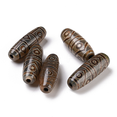 Tibetan Style dZi Beads TDZI-E004-37-1