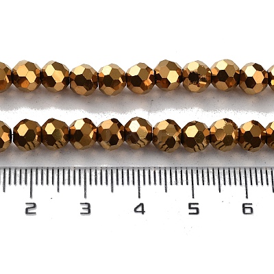Faceted(32 Facets) Electroplate Glass Bead Strands X-EGLA-R042-6mm-03-1