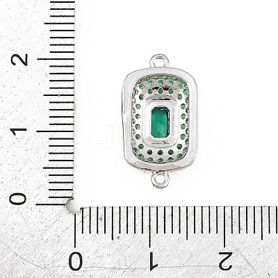 Brass Micro Pave Cubic Zirconia Connector Charms CU-CBAAB9C-01P-01-1