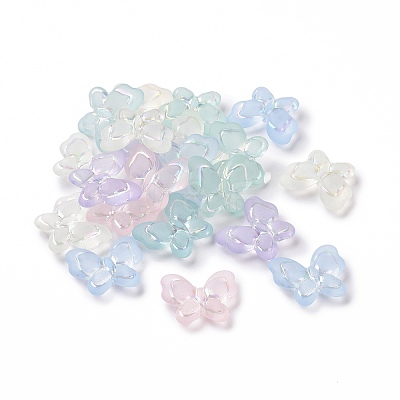 Transparent Frosted Acrylic Beads X-OACR-P013-32M-1