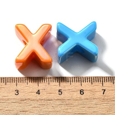 UV Plating Opaque Acrylic European Beads SACR-Z007-01X-1