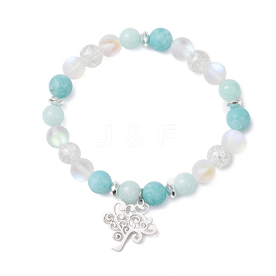304 Stainless Steel Charm Bracelets BJEW-JB12878-1