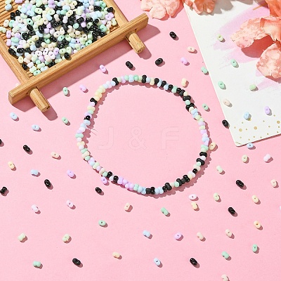 90g 9 Colors Glass Frosted Seed Beads SEED-YW0002-53A-1