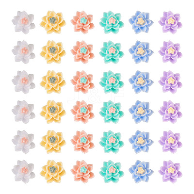 120Pcs 6 Colors Opaque Resin Cabochons CRES-TA0001-28-1