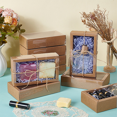 Kraft Paper Cardboard Gift Drawer Boxes LS-CON-WH0085-129C-1
