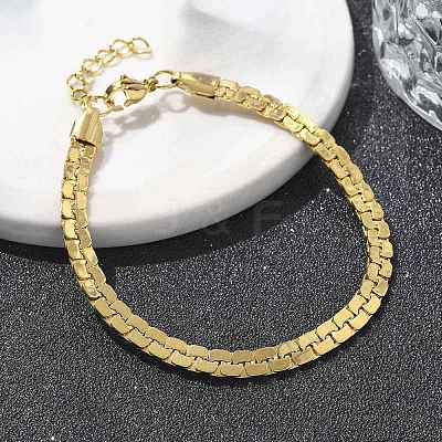 304 Stainless Steel Snake Link Chain Bracelets for Women LS-BJEW-F488-22G-1