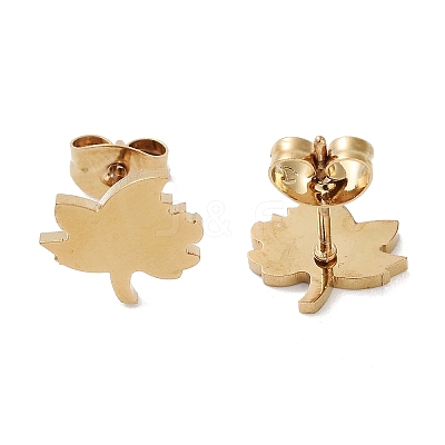 PVD Vacuum Plating 304 Stainless Steel Stud Earrings for Women EJEW-A048-42A-G-1