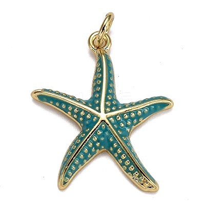 Brass Enamel Pendants KK-B029-03G-1
