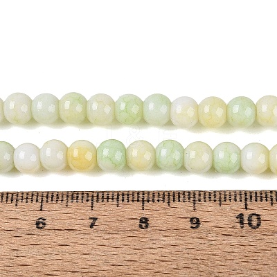 Ombre Effect Opaque Crackle Glass Beads Strands GLAA-Q106-01A-A07-1
