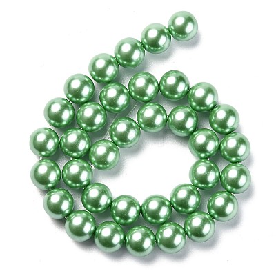 Eco-Friendly Dyed Glass Pearl Round Beads Strands HY-A002-12mm-RB008N-1