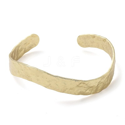 Rack Plating Brass Open Cuff Bangles BJEW-K244-01G-1