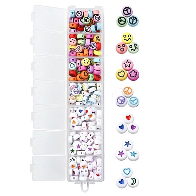 7 Styles Opaque Acrylic Beads MACR-YW0003-62-1
