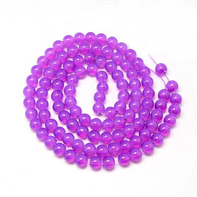 Baking Paint Glass Beads Strands DGLA-Q023-8mm-DB27-1