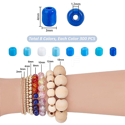 8 Sets 8 Colors Opaque Baking Paint Glass Beads DGLA-PH0001-21-1