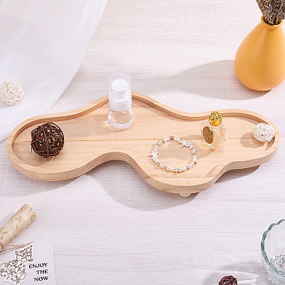 Wooden Cloud-Shaped Decorative Tray AJEW-WH0752-644A-1