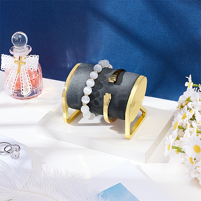 Imitation Leather & Metal Bracelet Watch Display Stands ODIS-PH0009-27A-1