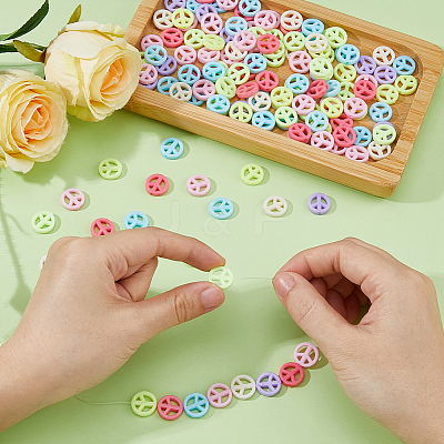Opaque Acrylic Beads SACR-FH0001-14A-1