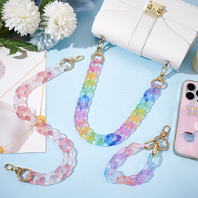 2Pcs Transparent Acrylic Curb Chains Bag Handles AJEW-WR0001-88-1