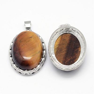 Natural Tiger Eye Pendants G-D851-30-1