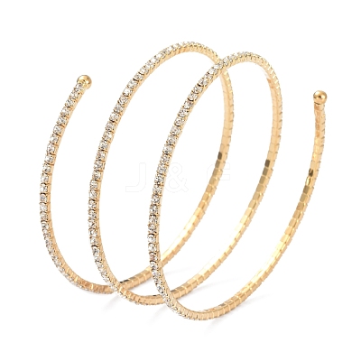 Iron Alloy Rhinestone Multilayer Bangles BJEW-B052-03LG-1