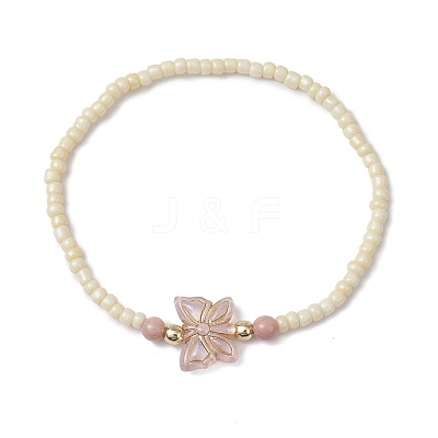 Glass Seed Beads Stretch Bracelets for Women BJEW-JB11266-1