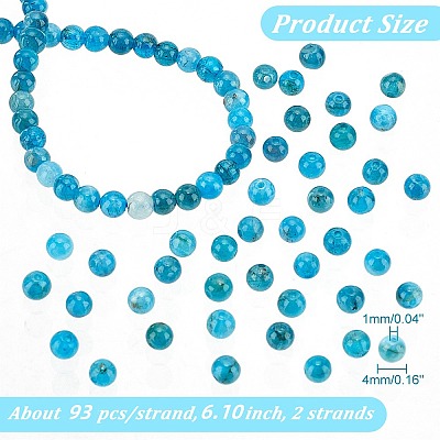 2 Strands Round Natural Apatite Beads Strands G-NB0004-51-1
