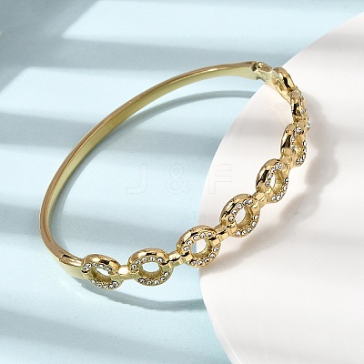 304 Stainless Steel Rhinestone Hinged Bangles for Women BJEW-B168-02C-G-1