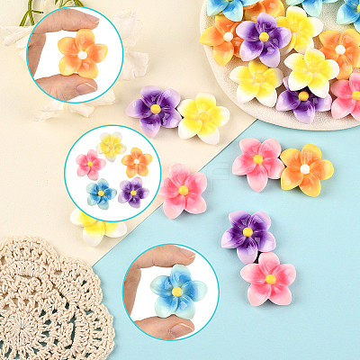 50Pcs 5 Colors Opaque Resin Cabochons FIND-SC0020-81-1