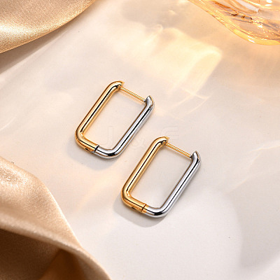 Two Tone 304 Stainless Steel Hoop Earrings EJEW-K257-02A-GP-1